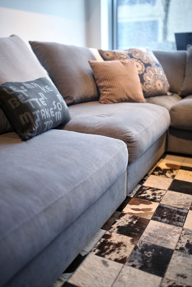 Comfortable gray sofa. Visit Kaboompics for more free images.