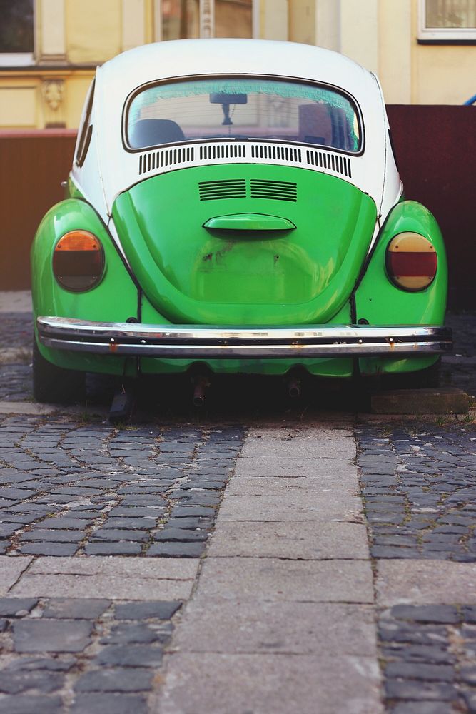 Green vintage car. Visit Kaboompics for more free images.