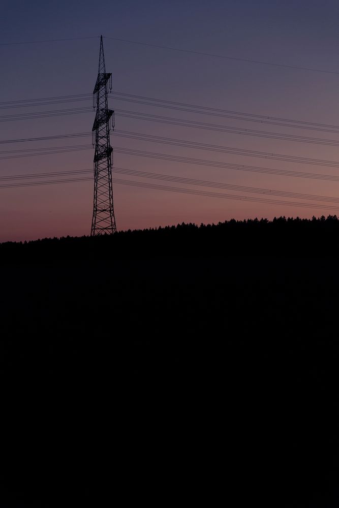 Silhouette of electrical towers