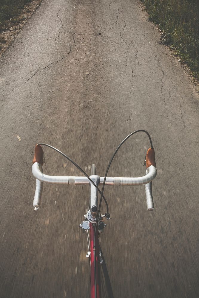 Close up of bike handlebars