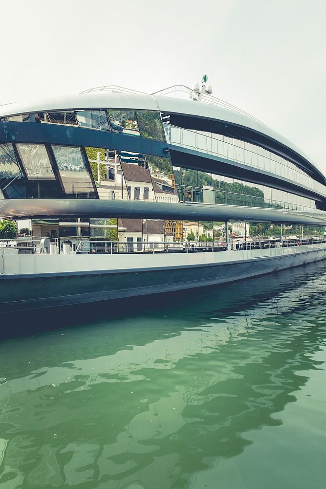 Luxury yacht in a canal