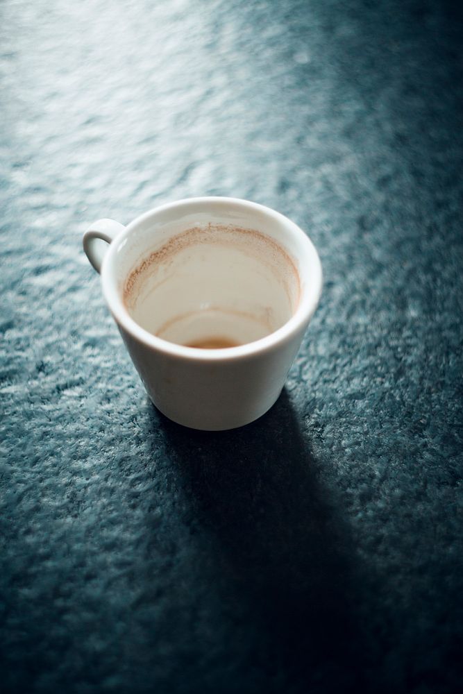 An empty coffee cup