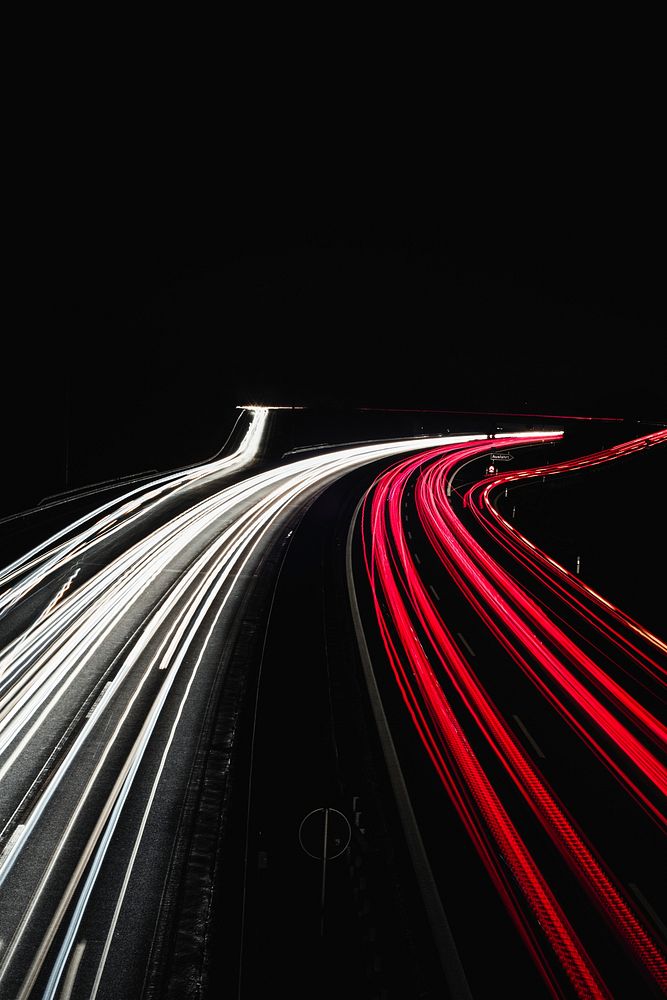 Long exposure traffic line at night