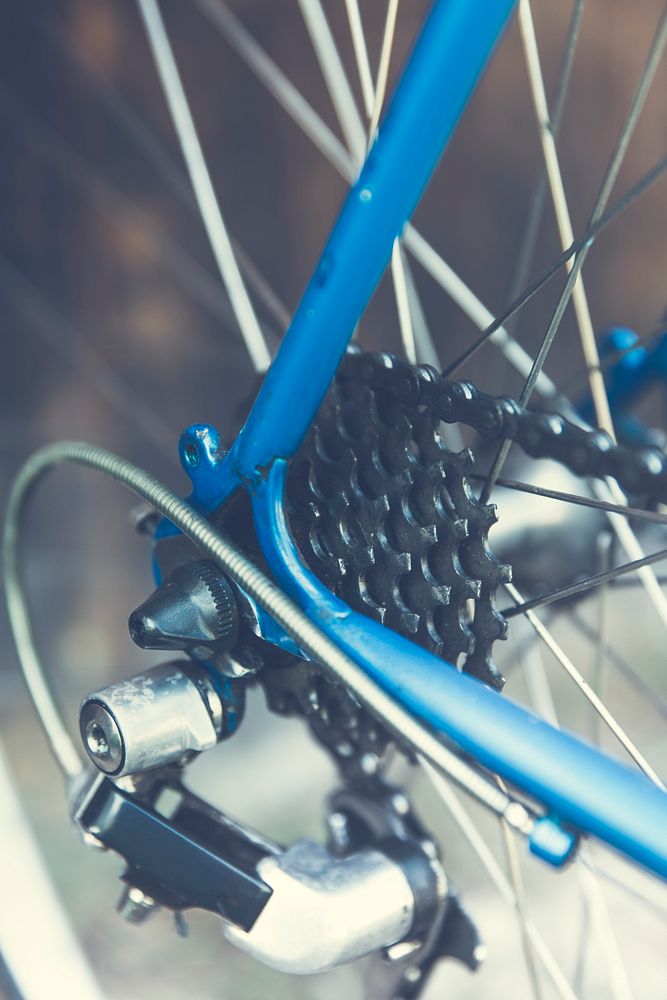 Close up of racing bicycle gears