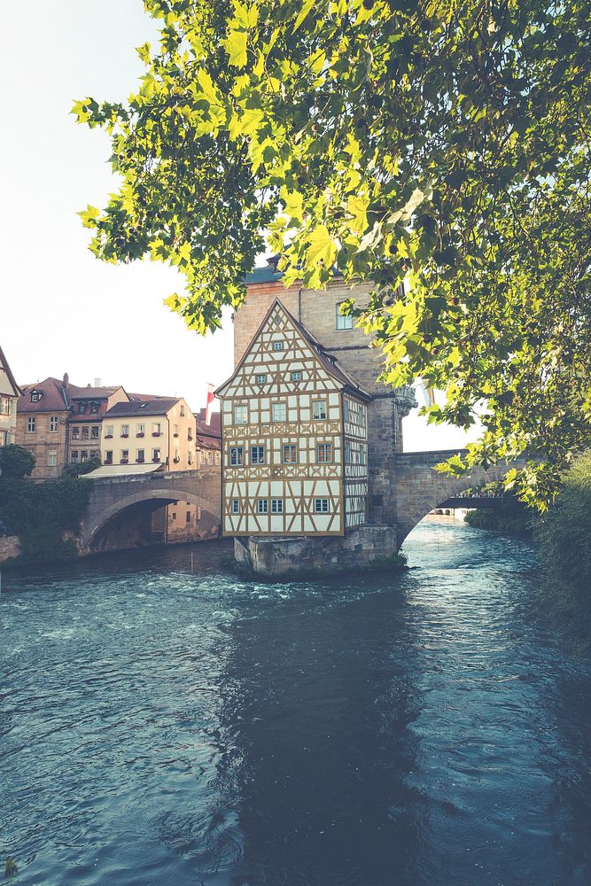 Old Town Hall of Bamberg, Bavaria, Germany by the river Regnitz