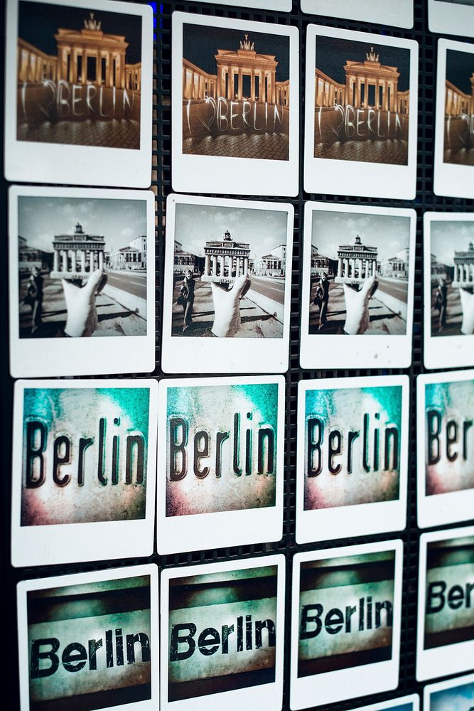 Polaroid photos of Brandenburg Gate in Germany