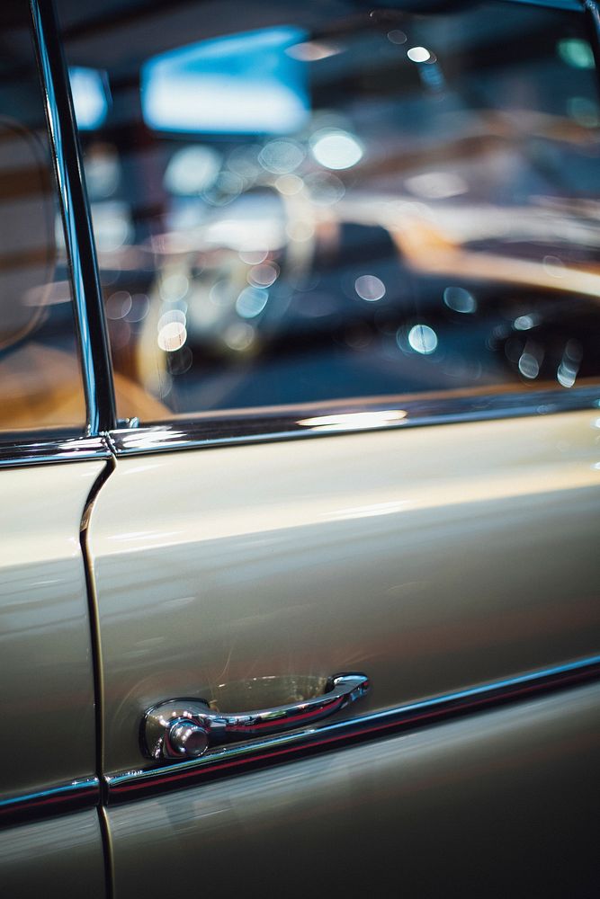 Close up of a bronze car door