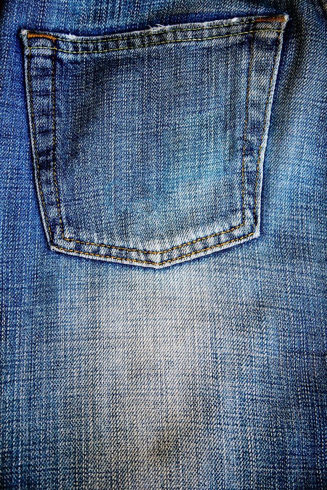 Closeup of blue jeans with a pocket