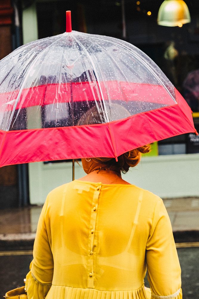 Woman with a cute umbrella