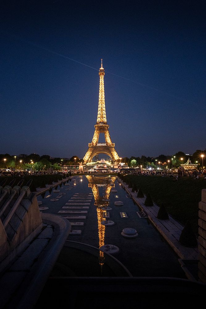 The Eiffel Tower at Champ de Mars in Paris, France
