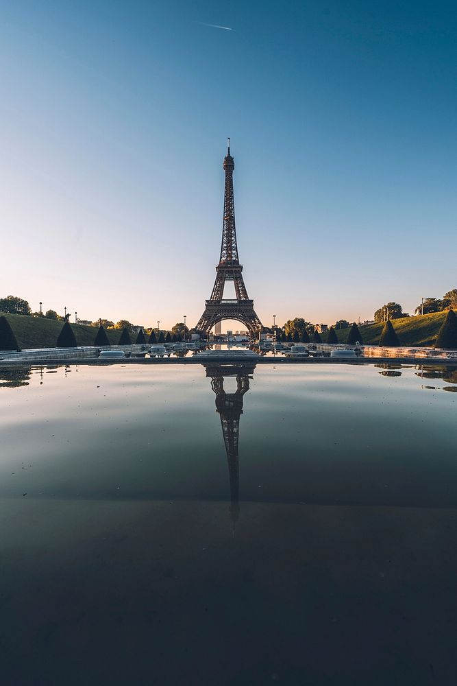 The Eiffel Tower at Champ de Mars in Paris, France