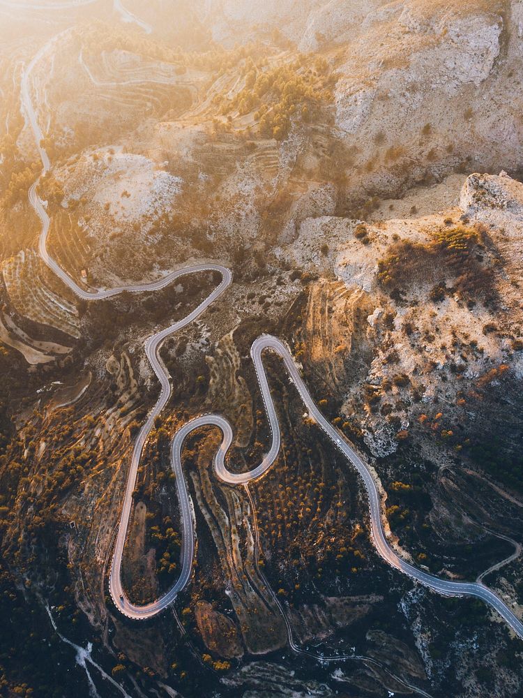 Winding roads in Confrides, Marina Baixa, Spain