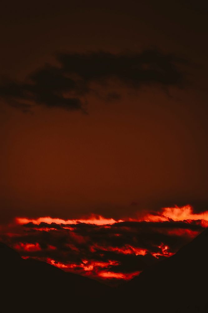 Sky view of red clouds