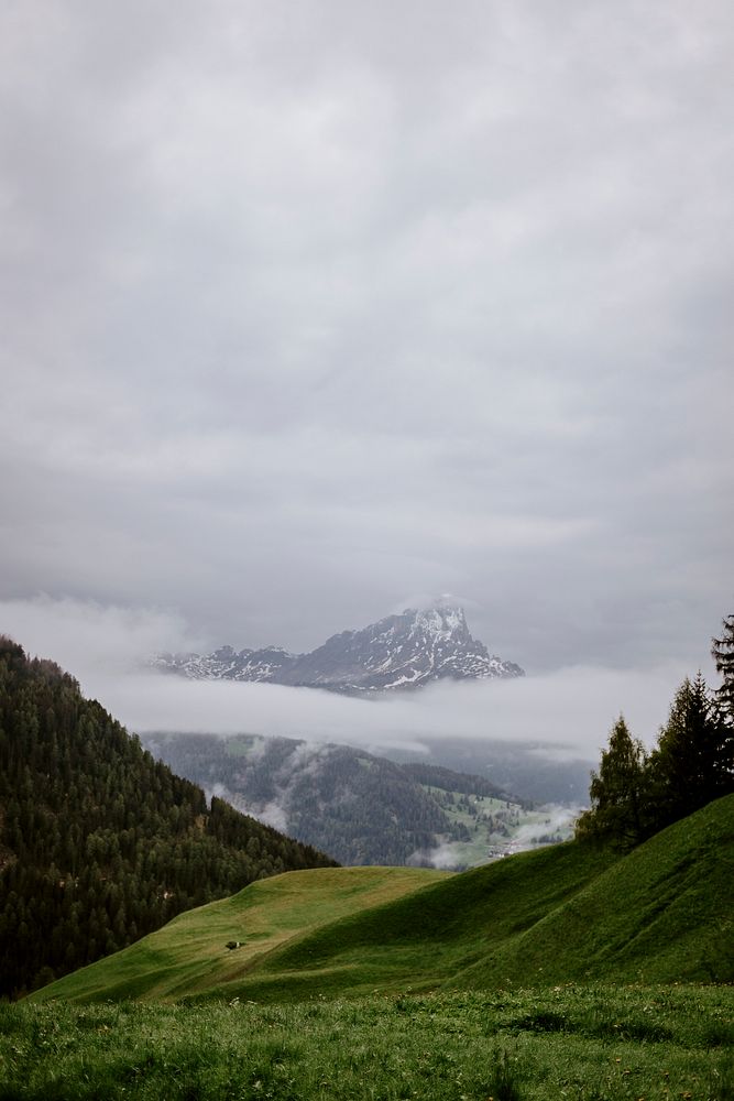 Rural mountain range in a cloudy day