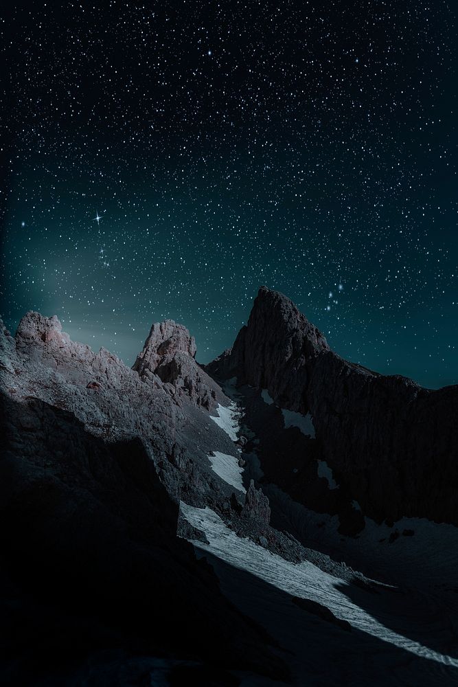 Starry sky in The Dolomites, Italy