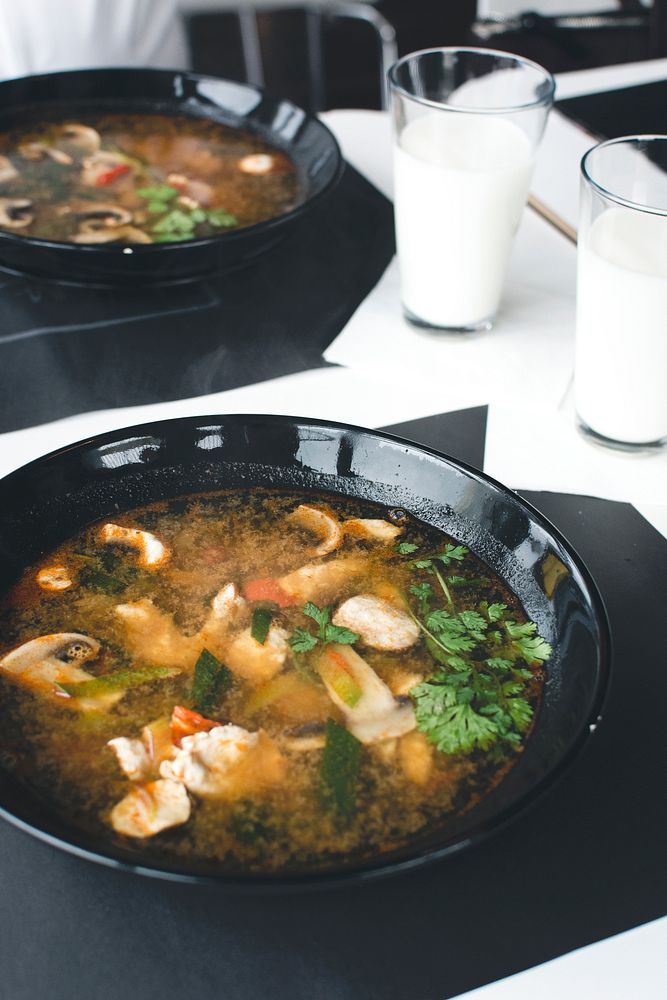 Seafood Tom Yum or Thai style spicy soup