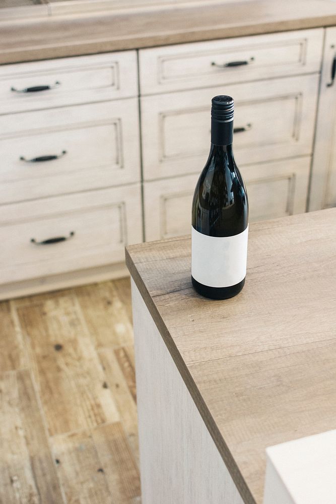 Bottle of wine in a kitchen