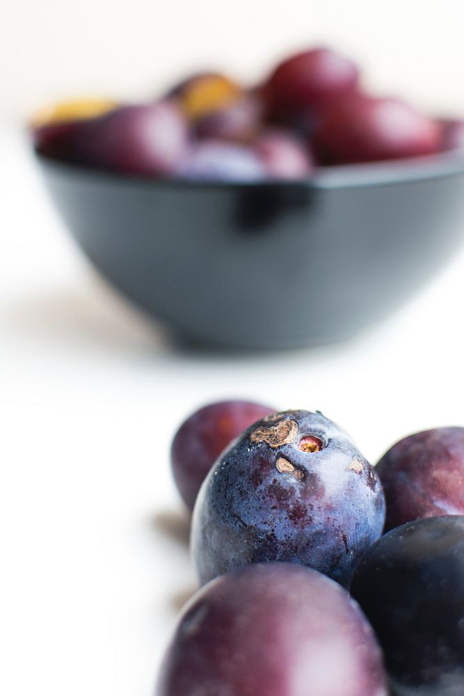 Closeup of fresh plums
