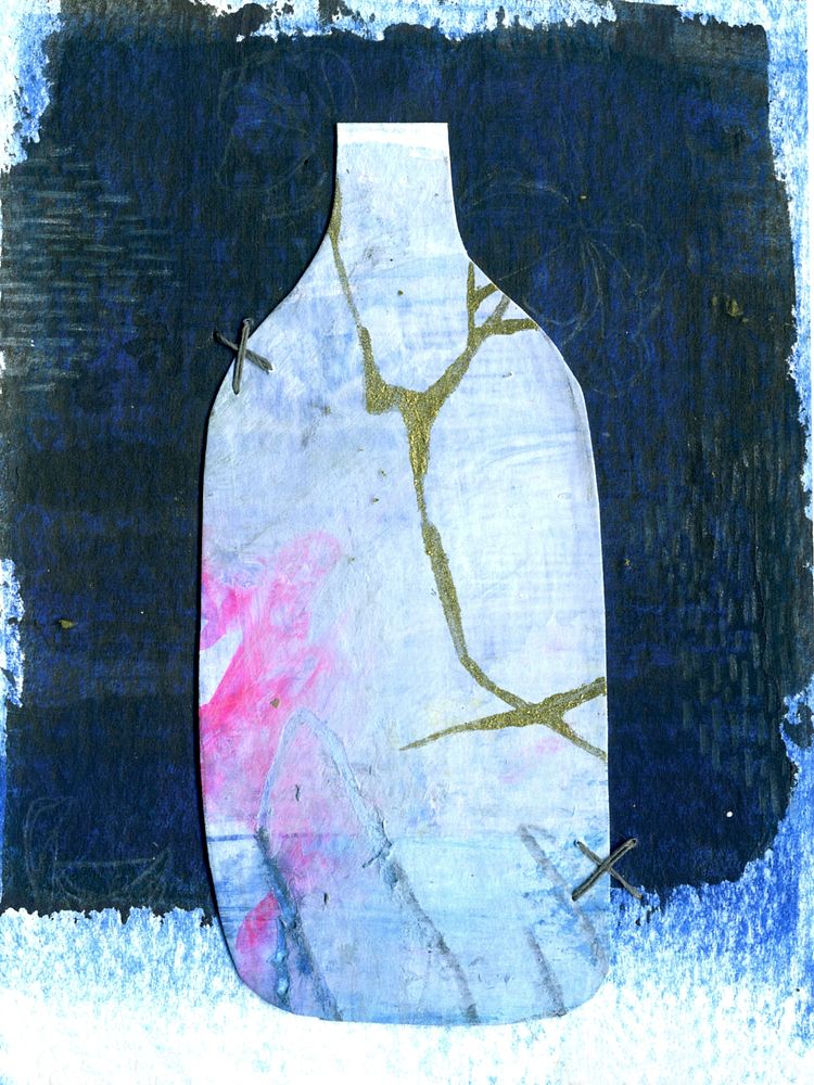 Blue bottle abstract fine art print