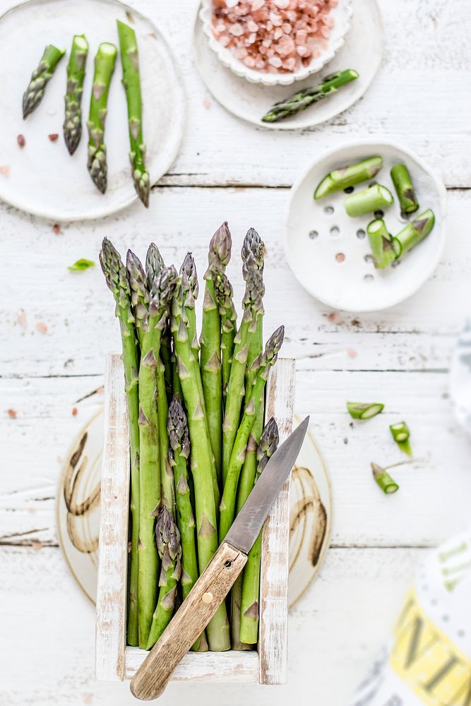 Freshly cut organic green asparagus. Visit Monika Grabkowska to see more of her food photography.
