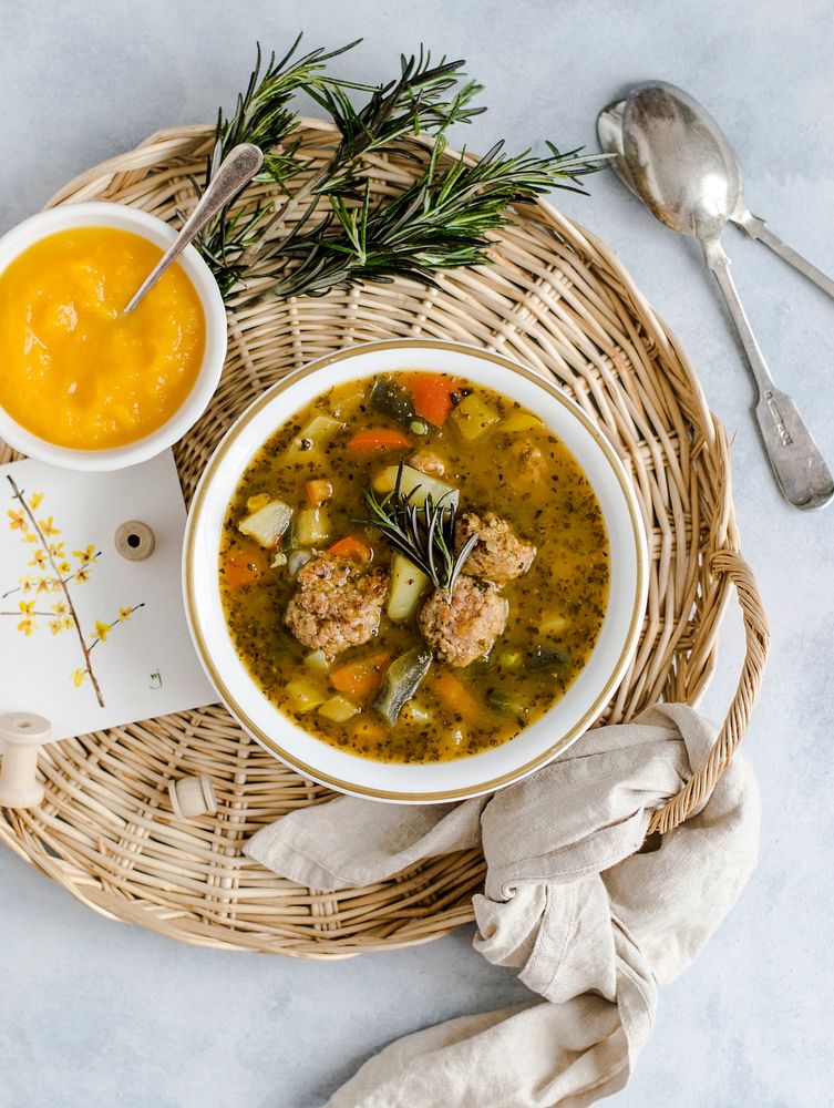 Homemade vegetable soup with meatballs. Visit Monika Grabkowska to see more of her food photography.