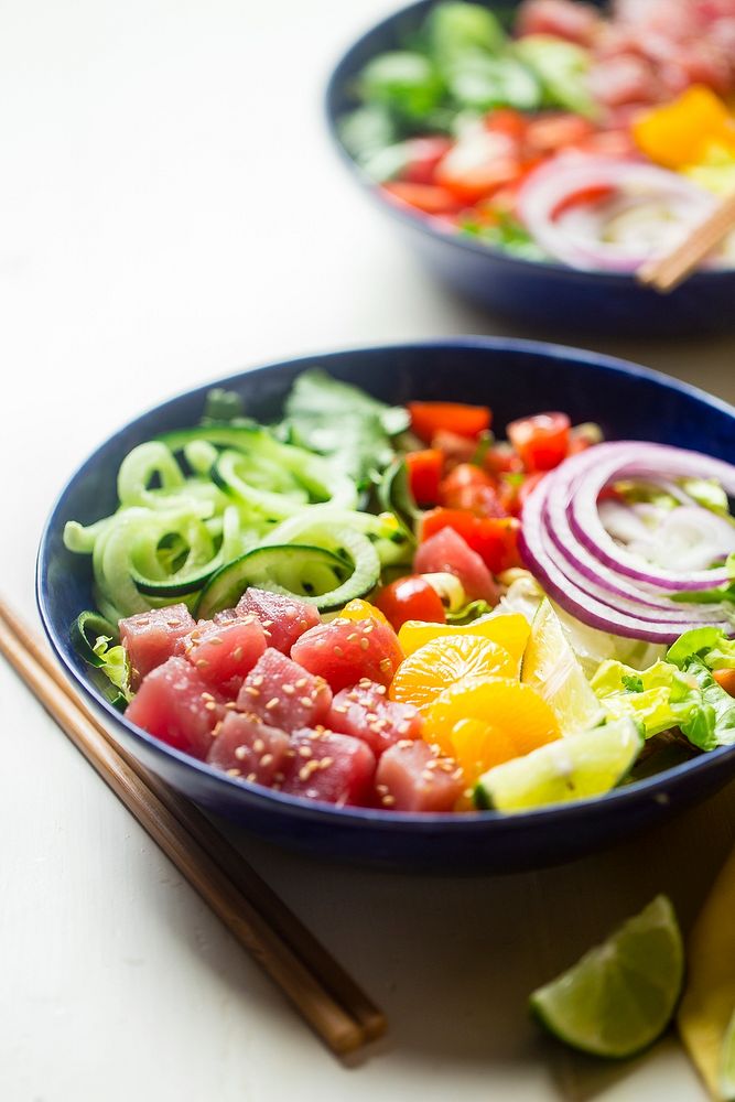 Citrus tuna ceviche bowls