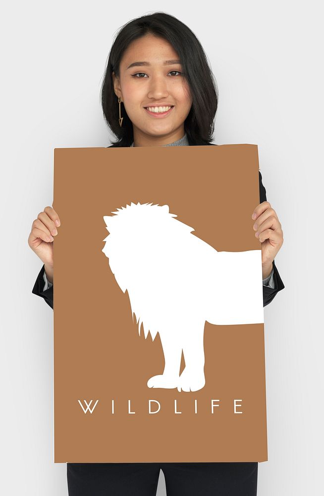 Woman holding a wildlife placard