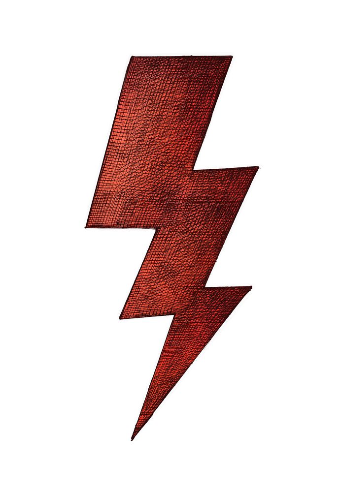 Hand-drawn red lightning illustration