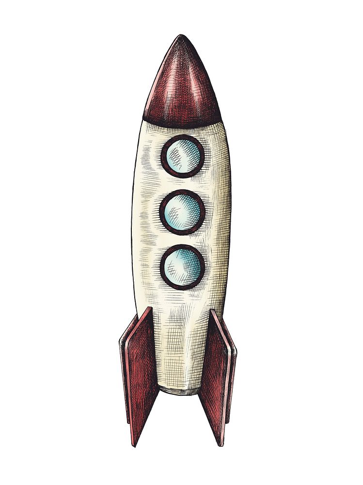 Hand-drawn rocket illustration