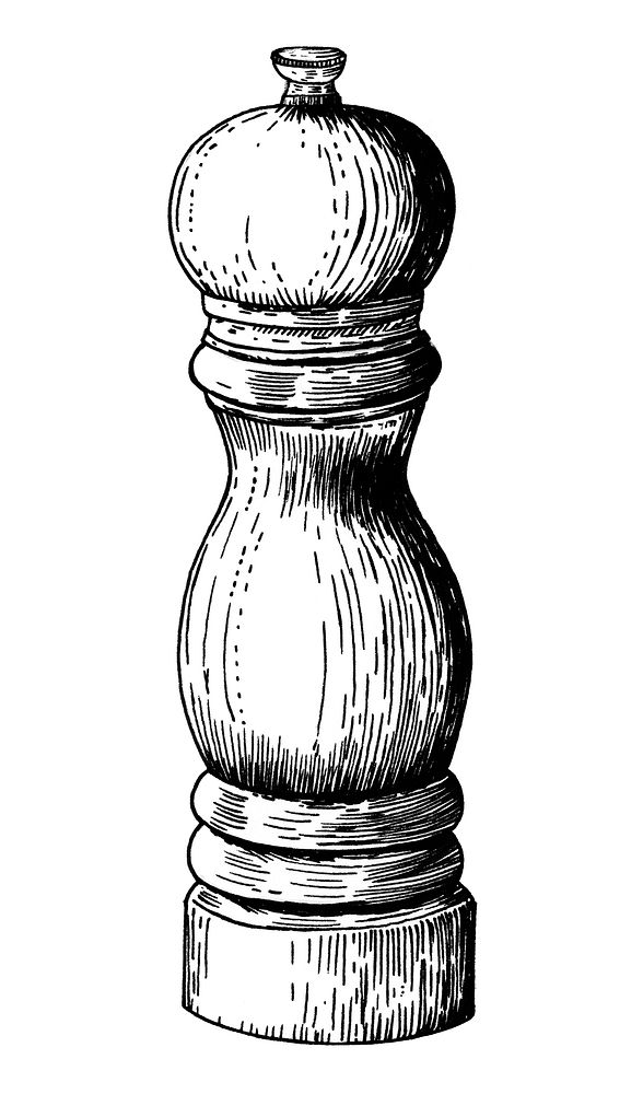 Hand drawn pepper mill | Free Photo Illustration - rawpixel