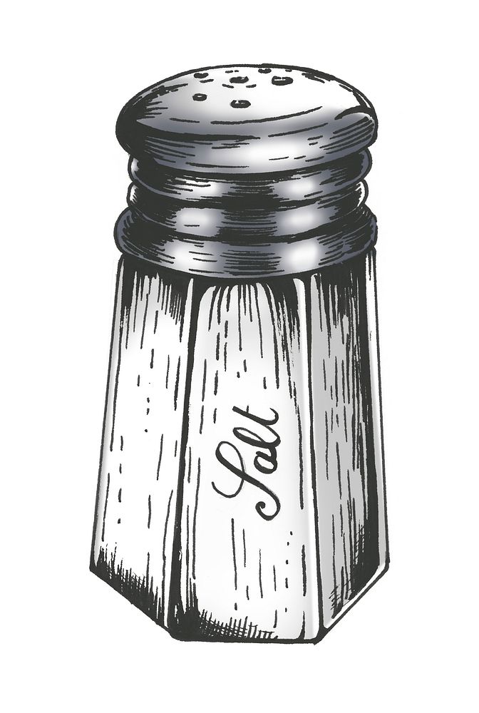 Hand drawn salt shaker