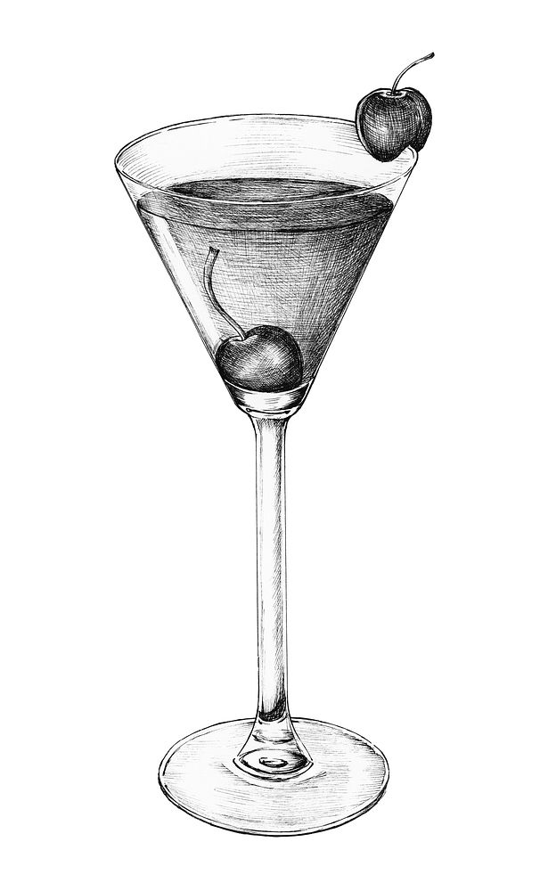 Hand-drawn cocktail drink