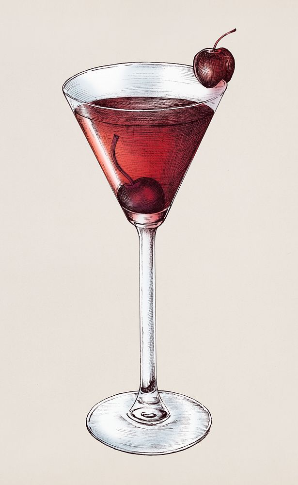 Hand-drawn cocktail drink