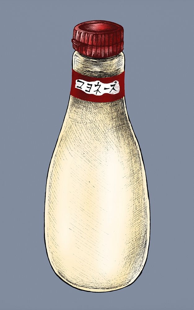 Hand drawn Japanese mayonnaise dressing