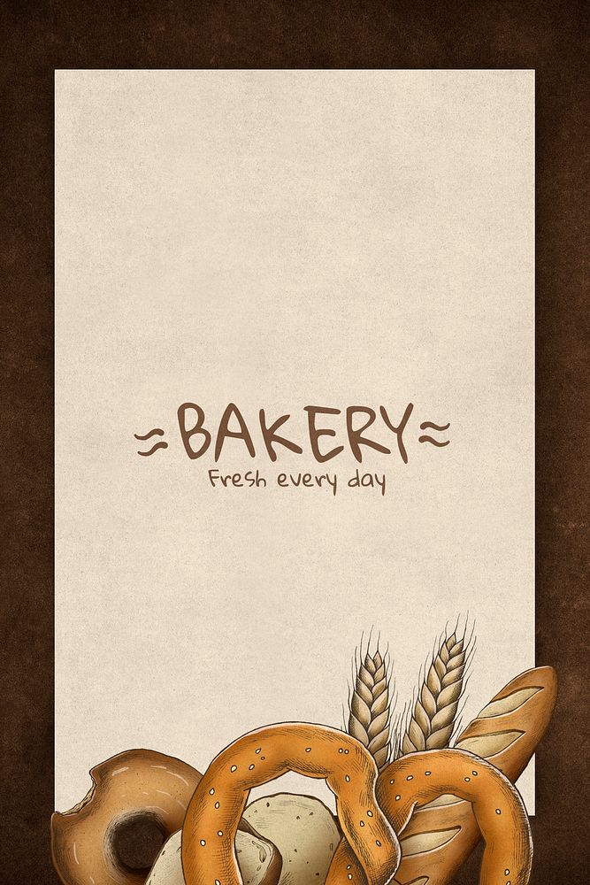 Hand drawn vintage baked bread banner