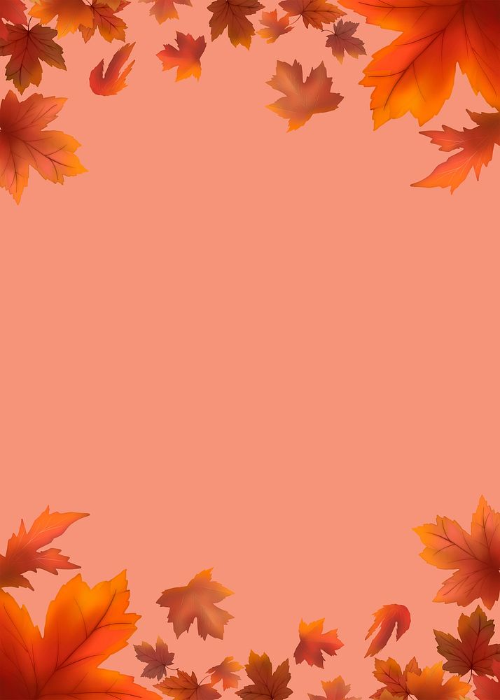 Red maple leaf framed background illustration