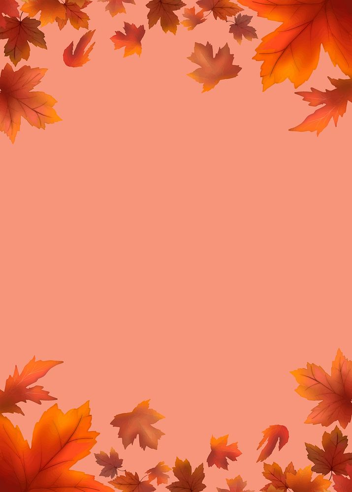 Red maple leaf framed background vector