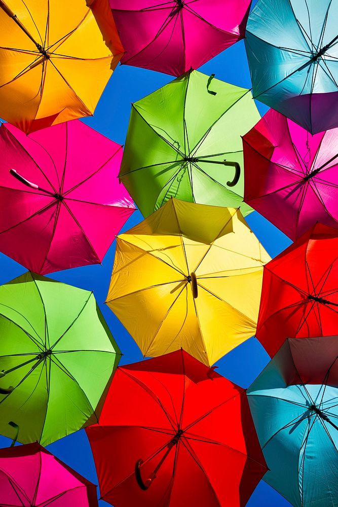 Colorful umbrella. Free public domain CC0 image.
