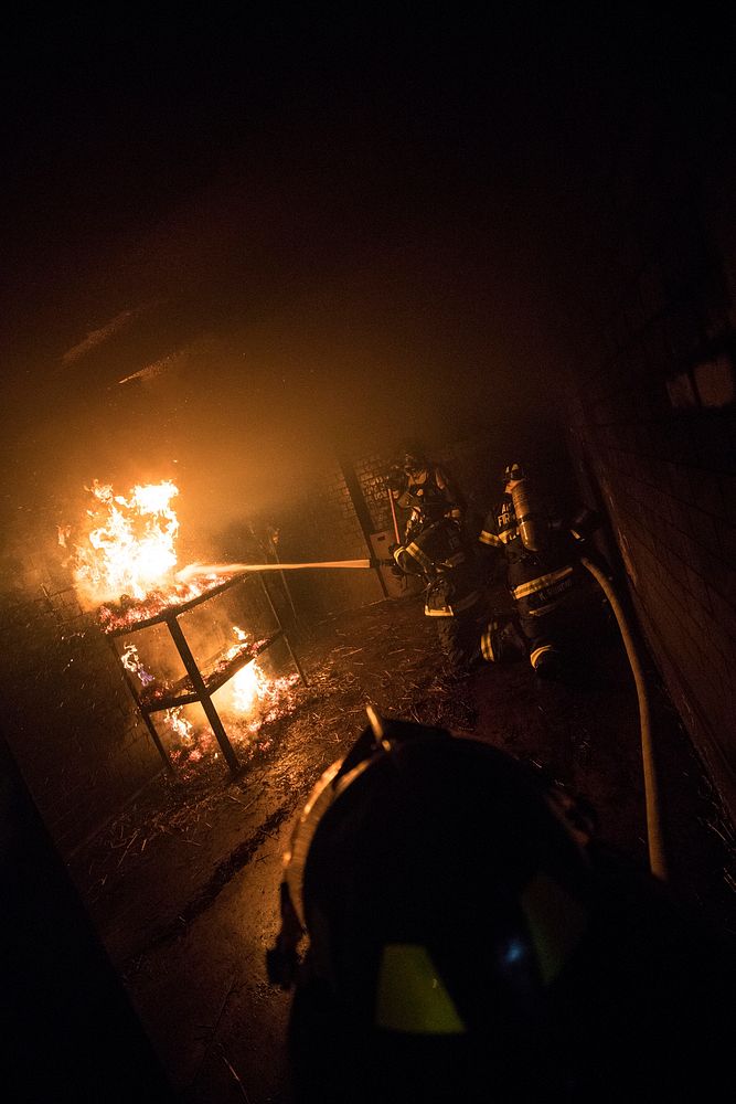 Fighterfighters battle a blaze during live burn training at the Anthony "Tony" Canale Training Center in Egg Harbor…