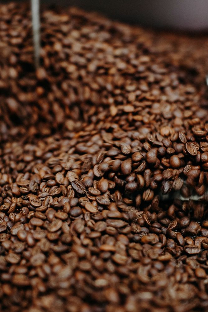 Roasted coffee beans background. Free public domain CC0 image