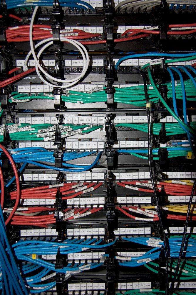Various color of computer wires. Original public domain image from Flickr