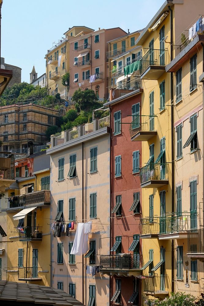 Tall Colorful Buildings in Bellagio, Italy