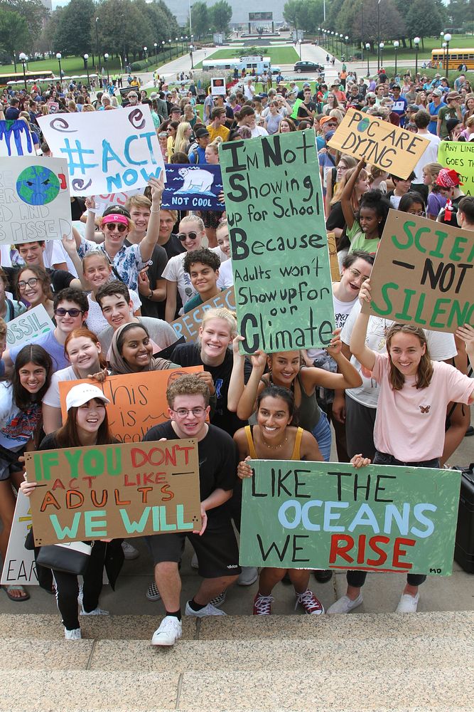 #ClimateStrike Rally 9-20-19. Original public domain image from Flickr