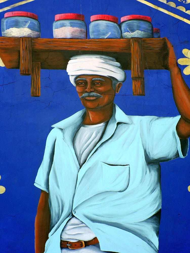 mural - vanishing trade - kachang puteh seller