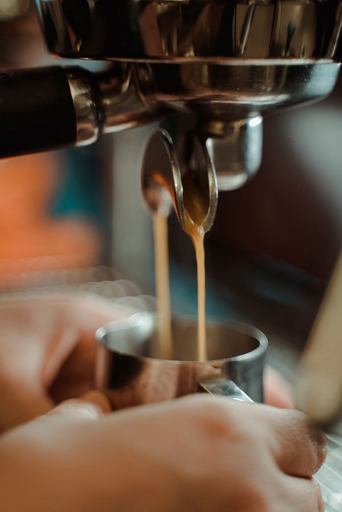 Barista making coffee, Free public domain CC0 photo.