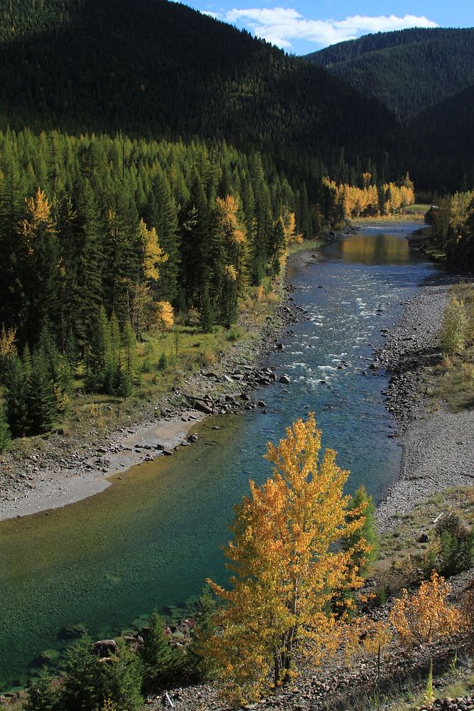 Middle Fork of the Flathead River. Original public domain image from Flickr