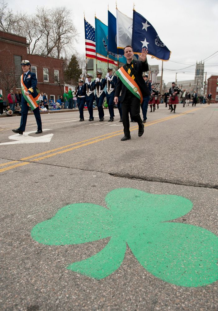 5th New London Annual Irish ParadeIn this photo released by the U.S. Coast Guard, U.S. Coast Guard Academy Superintendent…