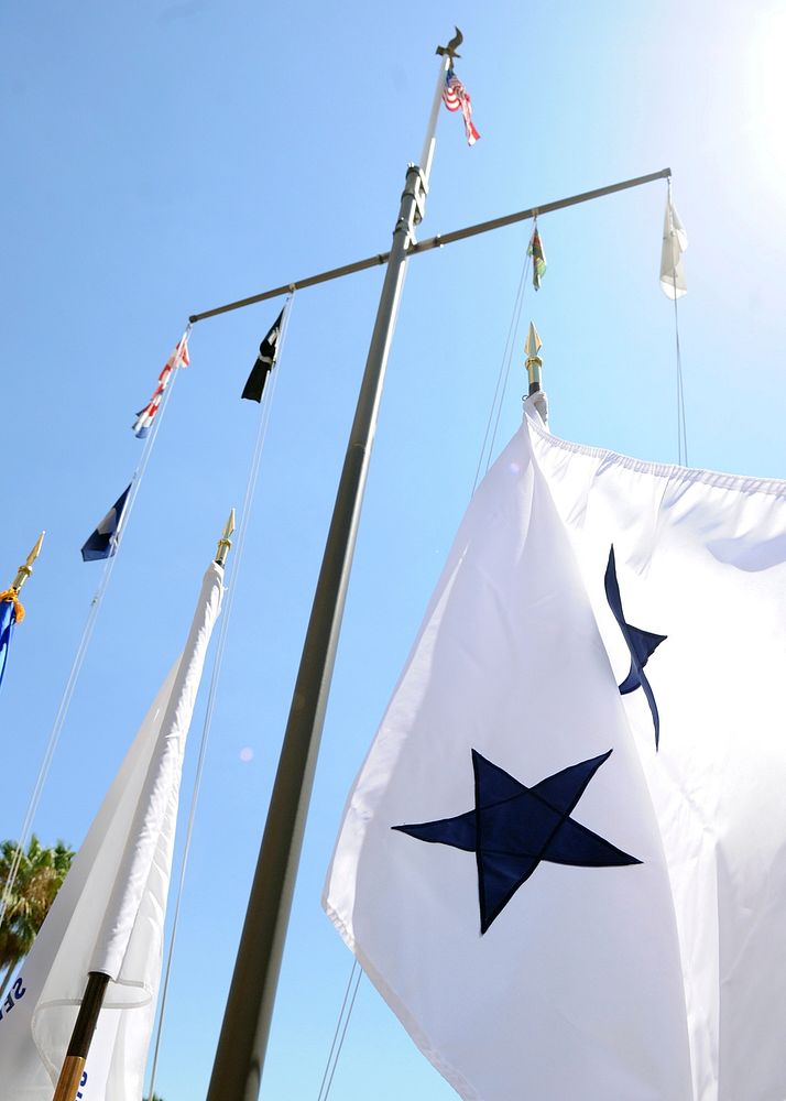 SAN DIEGO (Aug. 13, 2012) &ndash; A two-star flag flies in honor of Rear Adm. C. Forrest Faison III, Commander Naval Medical…