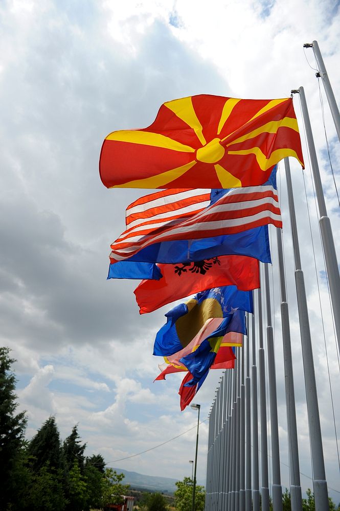 PEPELISHTE, Macedonia -- The flags of the participating nations fly over Shared Resilience here June 6. Shared Resilience 13…
