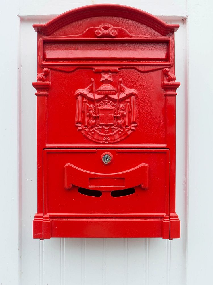 Red post box. Free public domain CC0 image